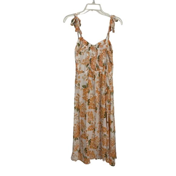 Rihoas Moony Printed Suspender Dress Yellow Floral Midi M - Picture 4 of 9